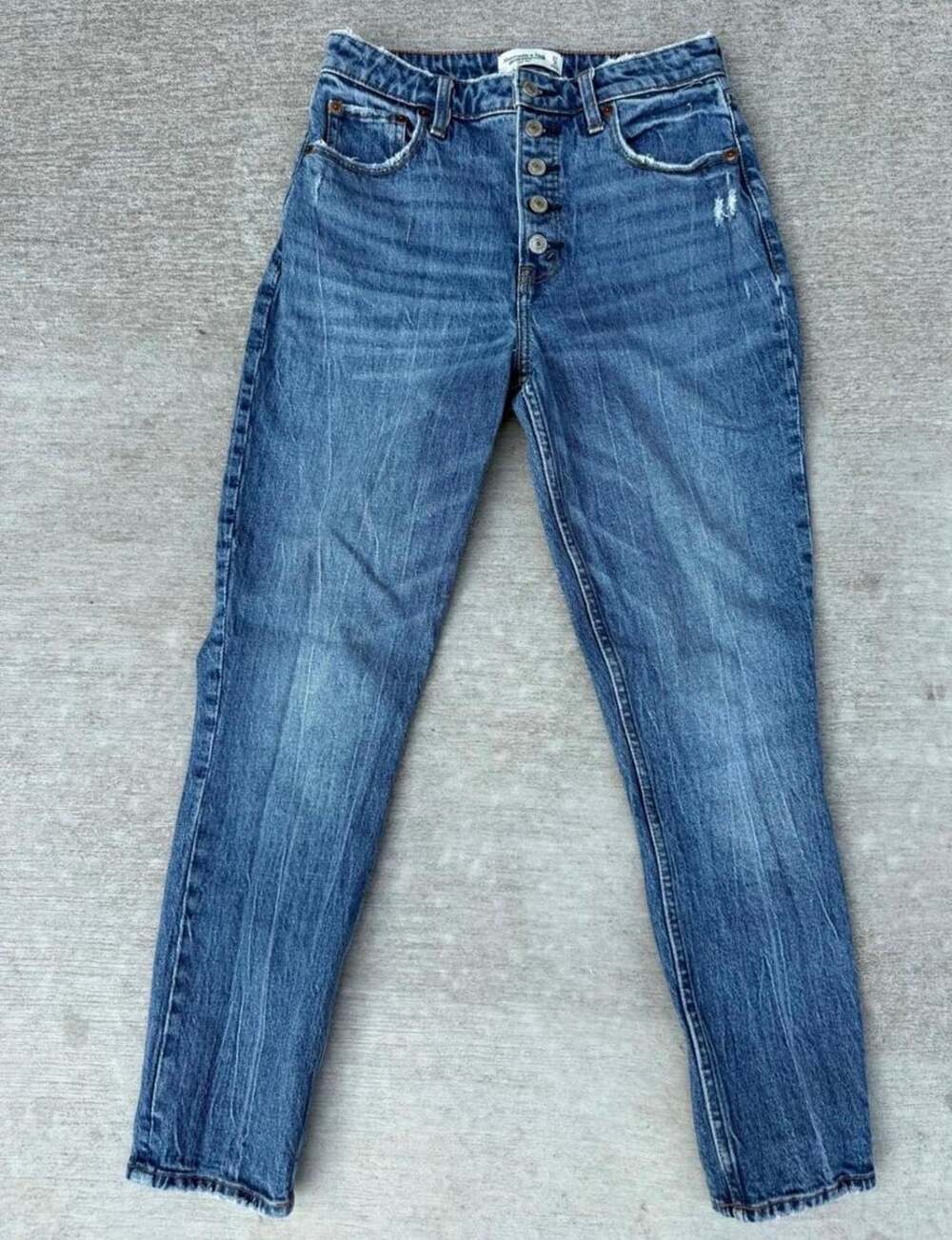 Abercrombie & Fitch Curve Love The Skinny High Rise Size 27 Blue Denim Jeans